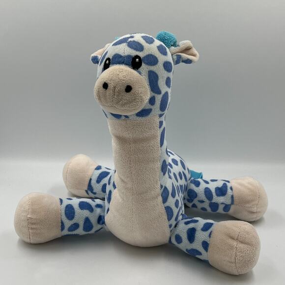 Beverly Hills Teddy Bear Gitzy Blue Cream Giraffe Plush Lovey 10” Rattle - Picture 1 of 10